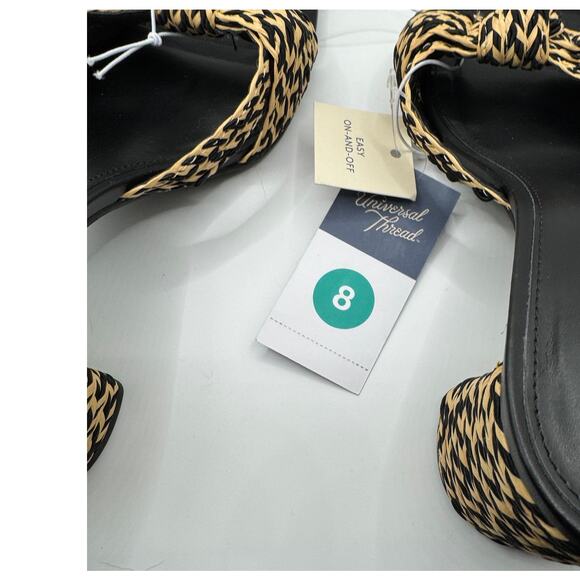 NWT Women's Aaliyah Raffia Strappy Knot Sandal Heels Universal Thread Mule 8 - Picture 11 of 11